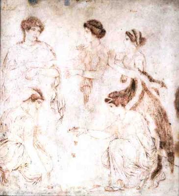 Dice Players, Herculaneum, 1st century AD (encaustic paint on marble) od 