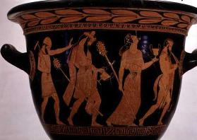 Dionysiac Procession, detail of an Attic red-figure bell-krater, 5th century BC (pottery)