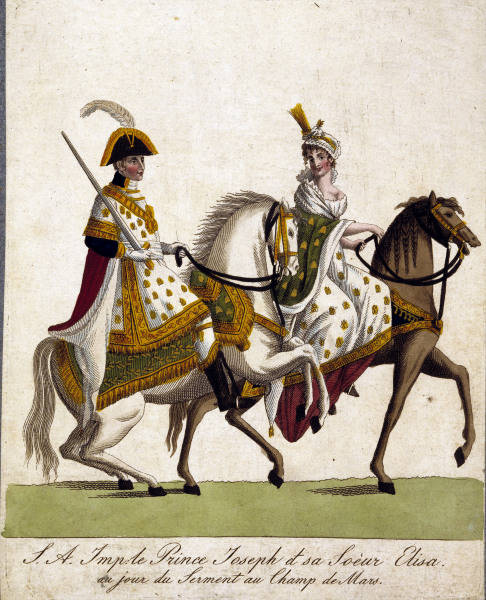 Bonaparte, Elisa, later Baciocchi, 1777-1820, and Bonaparte, Joseph, 1768- 1844 (brother and sister) od 