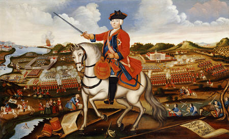 Equestrian Portrait Of William Augustus, Duke Of Cumberland (1721-1765), On His Grey Charger With A od 