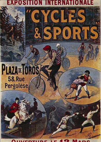 Exposition Internationale Cycles et Sports, advertisement for international exhibition dedicated to  od 
