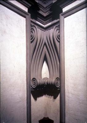Entrance Hall, detail of merging scroll corner decoration designed by Michelangelo Buonarroti (1475- od 