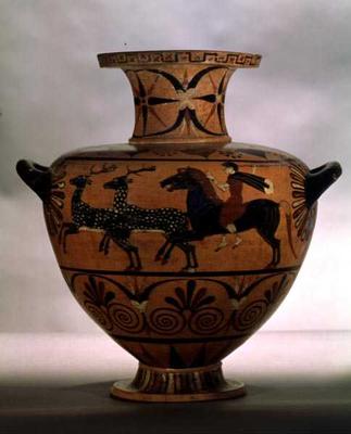 Etrusco-Ionian black-figure hydria depicting a hunting scene, from Cerveteri, c.540-530 BC (pottery) od 