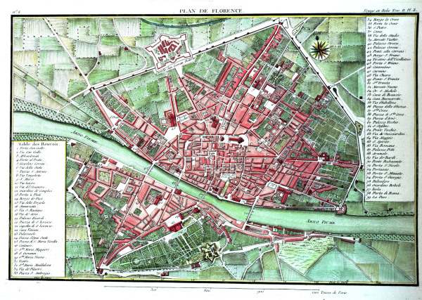 Florence, city map od 