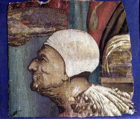 Fragment of a Tapestry Showing a Portrait of the Doge Loredan (textile) od 