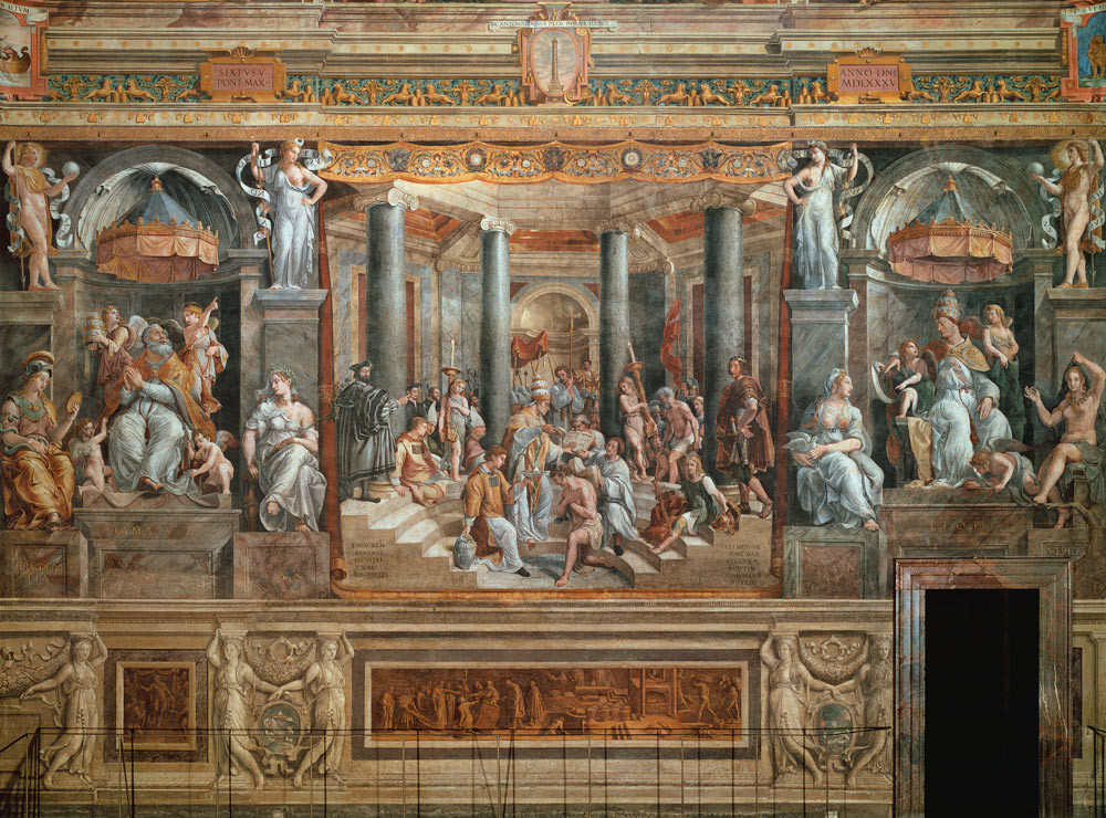 Giulio Romano, The baptism of Constant. od 