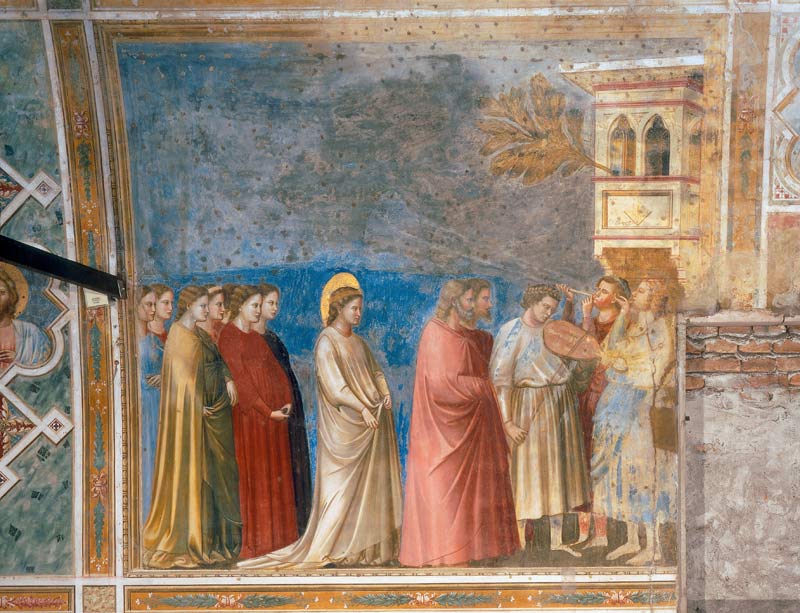Giotto di Bondone, c.1266-1337, and his studio. - ''The Wedding Procession of Mary'', 1303/05. - Fre od 