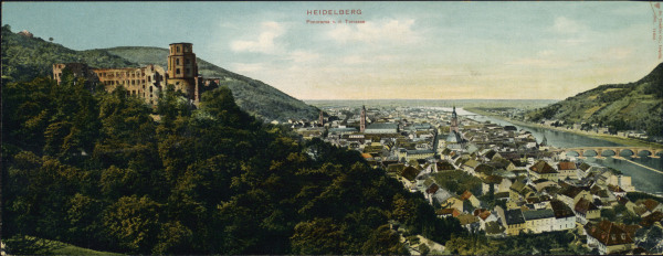 Heidelberg, Panorama / Postkarte 1901 od 