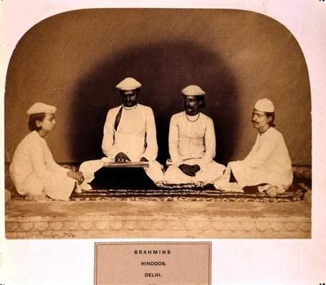 Hindu Brahmins in Delhi, 19th century (sepia photo) od 