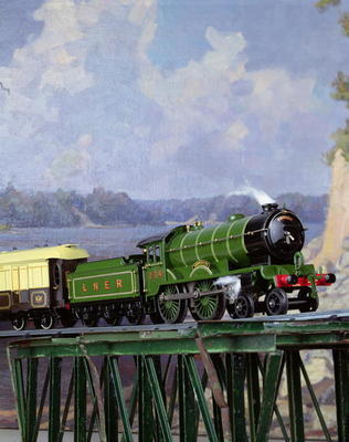 Hornby L.N.E.R. `Yorkshire' locomotive pulling a Pullman coach `Iolanthe', English od 
