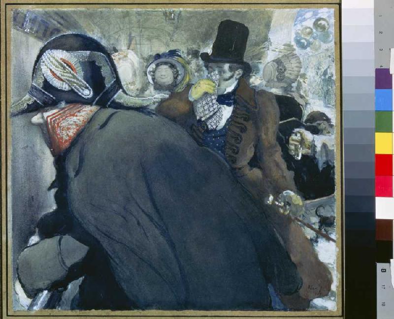 Illustration zu Gogols Novelle 'Die Nase' od 