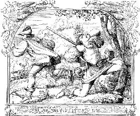 Illustration to epic poem "The Song of the Nibelungs"