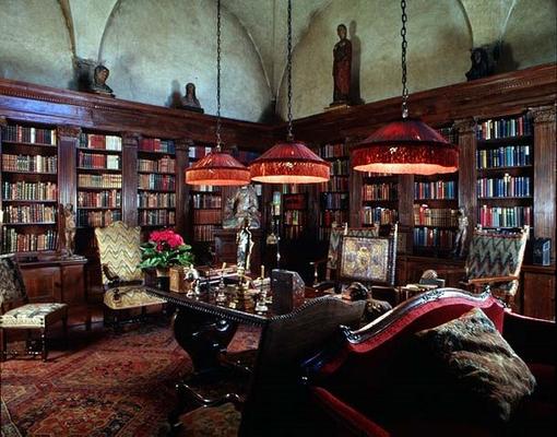 Interior of the Library, residence of Sir Harold Acton (photo) od 