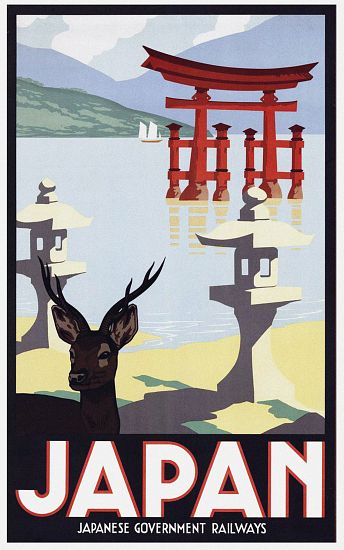 Japan: Advertising poster for Japanese Government Railways od 