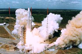Launching of of the second Ariane-5, Kourou, French Guiana