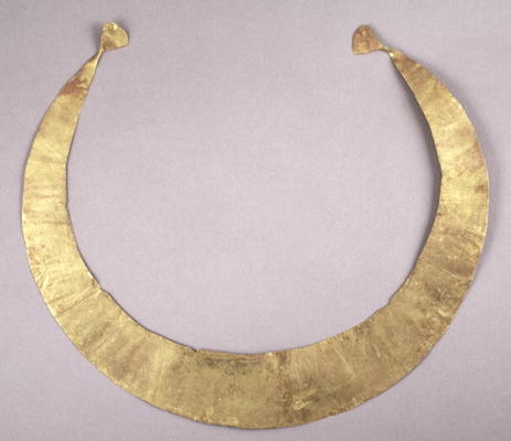 Lunula, from Cork, early Bronze Age (gold) od 