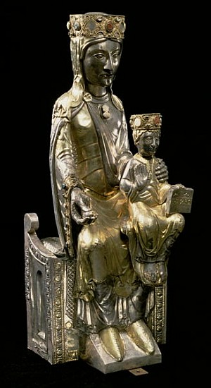 Madonna and Child Enthroned, statuette, French, 12th century (silver and gold) od 