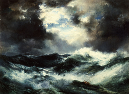 Moonlit Shipwreck At Sea Thomas Moran (1837-1926) od 