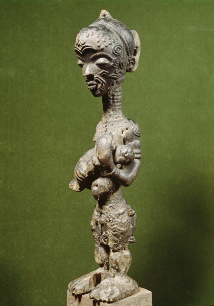 Mutter-Kind-Figur der Luluwa/ afrikan. od 