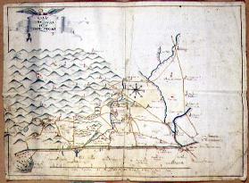 Map of Paduan Thermal Baths (w/c, pen & ink on paper)