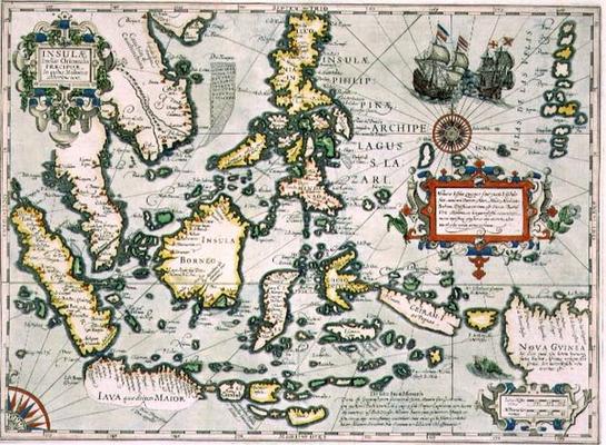 Map of the East Indies, pub. 1635 in Amsterdam od 