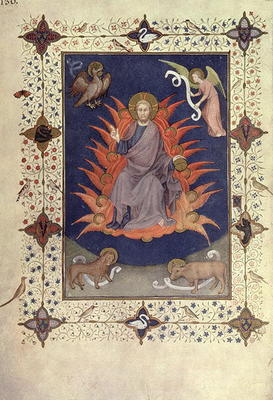 MS 11060-11061 Psalms of Penitence: Christ in Majesty, French, by Jacquemart de Hesdin (fl.1384-1409 od 