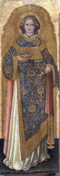Nicolo di Pietro traceable 1394-1430. ''Saint Lawrence'', late work. On wood with golden base. 62 x od 