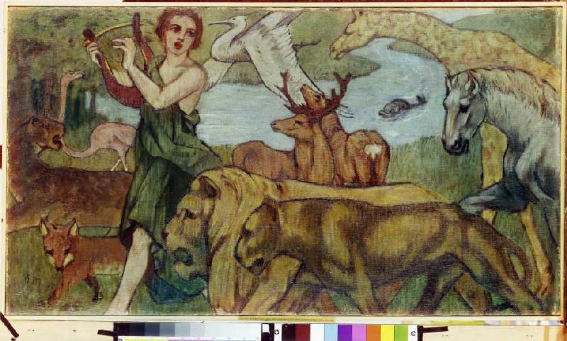 Orpheus mit den Tieren (Entwurf für einen Wandbehang) od 