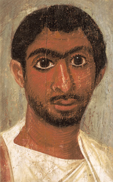 Portrait of a man from the 'Pollius Soter' group said to have been found at Thebes, Severan, Egyptia od 