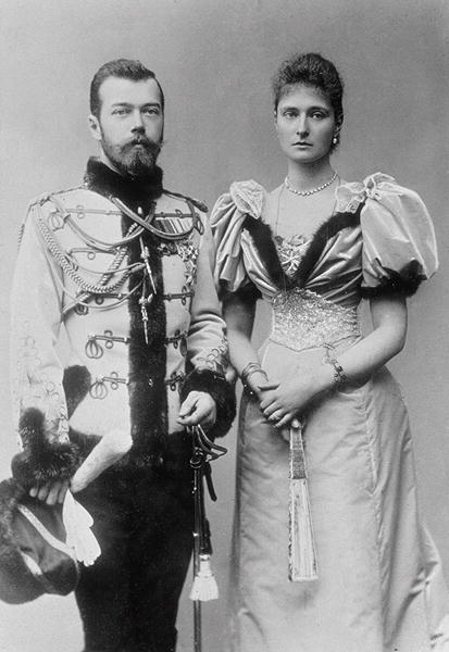 Portrait photograph of Tsar Nicholas II (1868-1918) and Princess Alix of Hesse (1872-1918) c.1894 (b od 