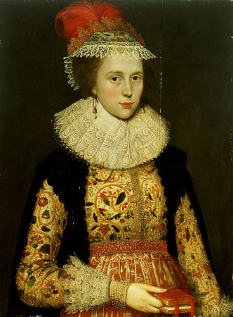 Portrait Of Margaret Layton Of Rawdon (1579-1662), Half Length, In An Elaborately Embroidered Double od 
