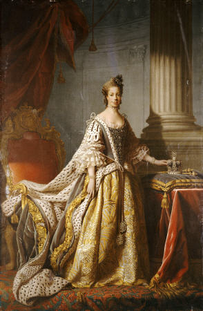 Portrait Of Queen Charlotte (1744-1818), Wife Of King George III, Full Length In Robes Of State od 