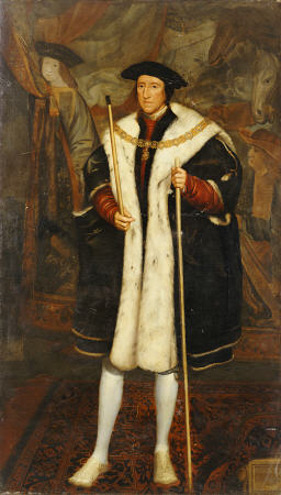 Portrait Of Thomas Howard, Third Duke Of Norfolk (1473-1553), Standing Full Length, Wearing The Orde od 