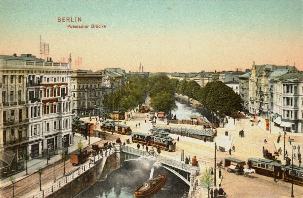 Potsdamer Brücke, Fotopostkarte um 1905 od 