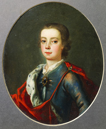 Prince Charles Edward Stuart (1720-1788), Facing Left In Blue Shot Silk Coat, White Lace Collar, Jew od 