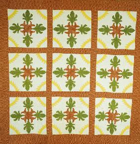 Pieced And Appliqued Cotton Coverlet