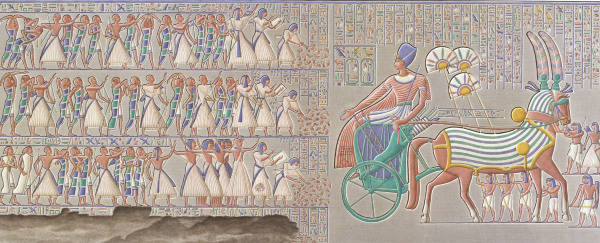 Ramses III in his chariot / after Relief od 