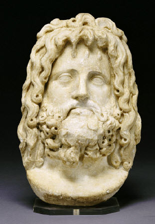 Roman Marble Head Of Serapis od 