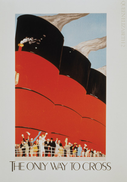 Poster advertising the RMS Queen Mary od 