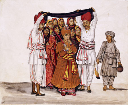 Scenes From A Marriage Ceremony: The Wedding Feast; Kutch School, Circa 1845 od 