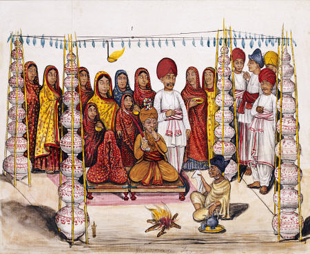 Scenes From A Marriage Ceremony: The Betrothal; Kutch School, Circa 1845 od 