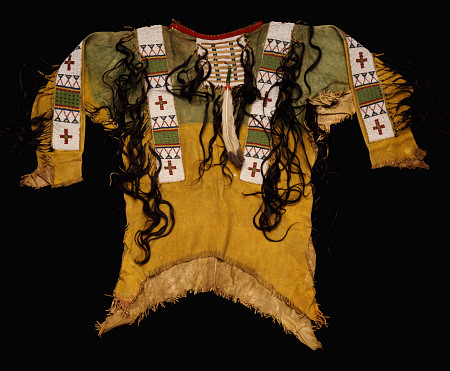 Sioux Beaded And Fringed Hide Warrior''s Shirt od 