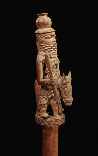Stab mit Reiterfigur, Benin, Nigeria od 