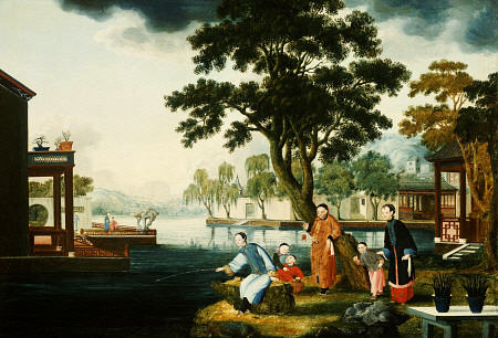 Summer: A Family Fishing By A Lake od 