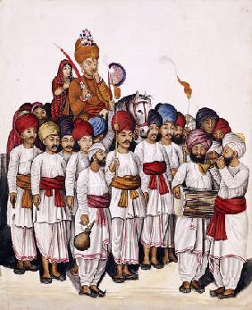 Scenes From A Marriage Ceremony: The Wedding Procession; Kutch School, Circa 1845