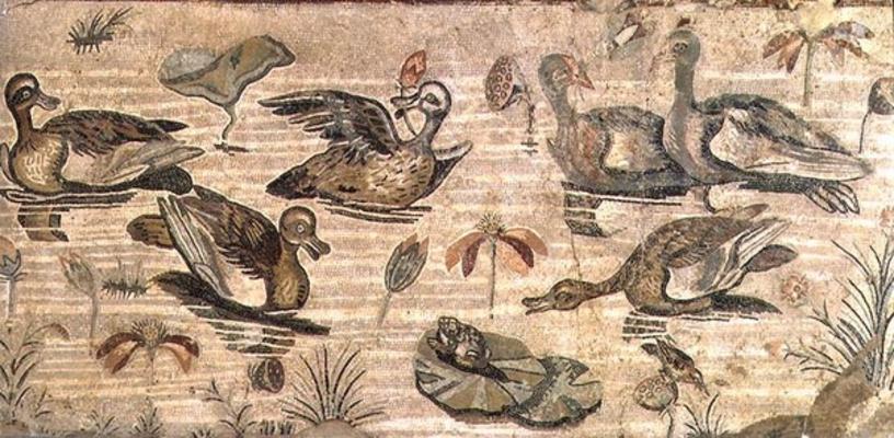 Scene of waterfowl on the Nile from the House of the Faun, Pompeii, 2nd century BC (mosaic) od 