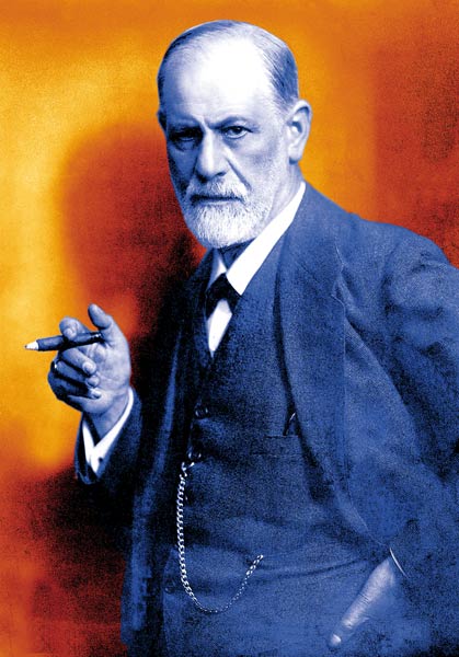 Austrian psychoanalyst Sigmund Freud , colourized document od 
