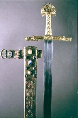 Sword with sheath, said to have belonged to Charlemagne (747-814) (gold set with precious stones) od 