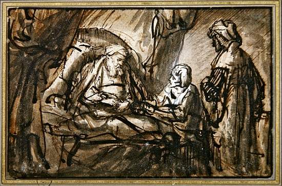 The Benediction of Isaac (pen & ink and wash) od 