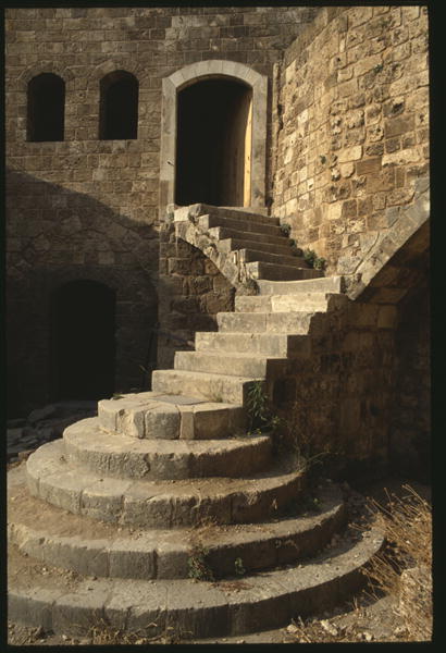 The castle of Saint-Gilles, detail, view of a stair (colour photo)  od 